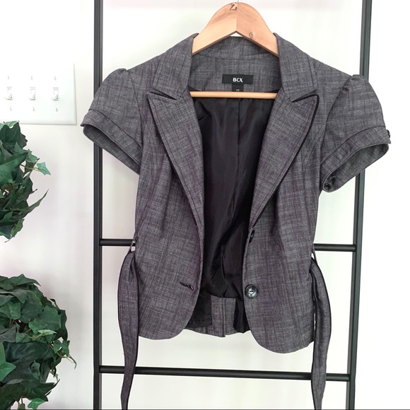 BCX Short Sleeve Blazer with Waist Tie - Picture 5 of 11